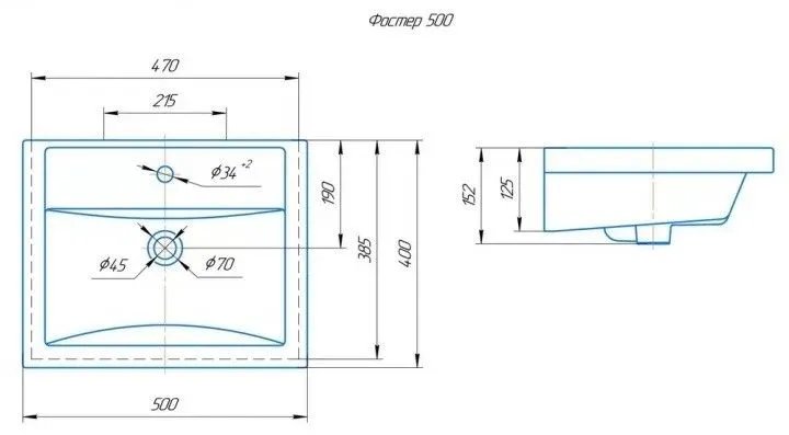 Раковина KIROVIT ФОСТЕР 50 см 15845