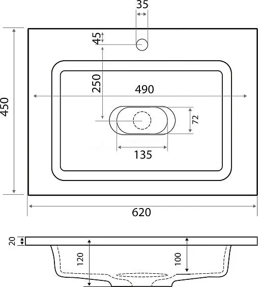 Раковина MADERA МОДУЛЬ 65 см 165301
