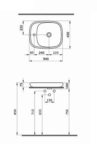 Раковина AMBASSADOR Diamond 126T20101