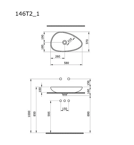 Раковина AMBASSADOR Kingston 146T20201
