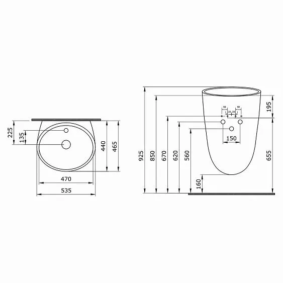 Раковина AMBASSADOR Queen 116T20202