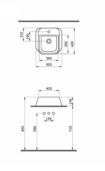 Раковина AMBASSADOR Benefit 206T20203