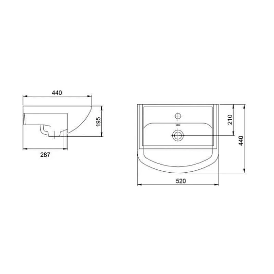 Раковина GROSSMAN АКВАТОН 52 см