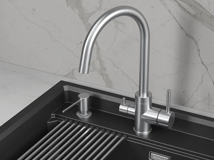 Смеситель GRANULA 5169 нержавеющая сталь