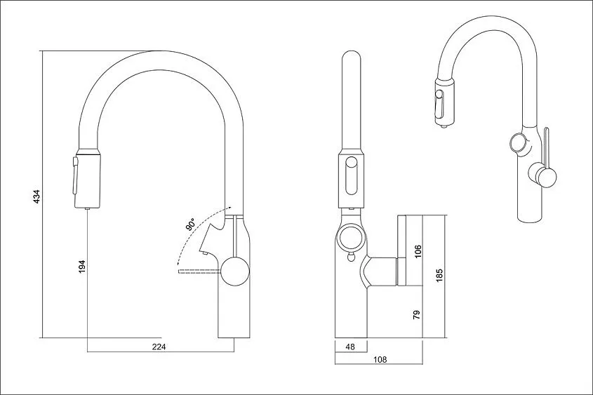 Смеситель OULIN OL-8018 Black