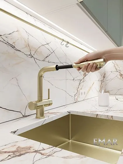 Смеситель EMAR ЕС-7026 Matt Gold