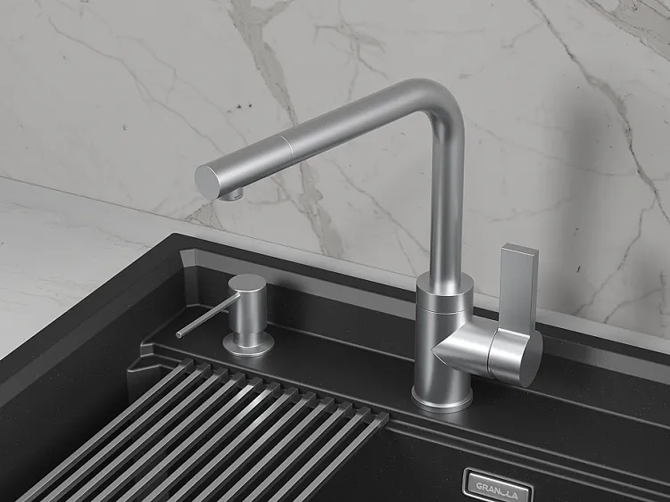 Смеситель GRANULA 5504 нержавеющая сталь
