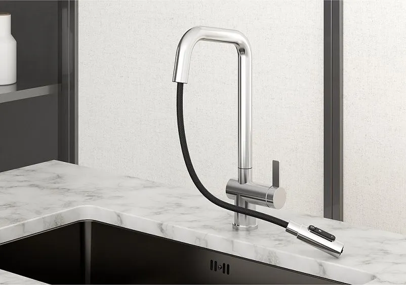 Смеситель GRANULA KS-7273 сталь сатин