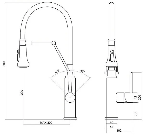 Смеситель EMAR ЕСВ-7012 black