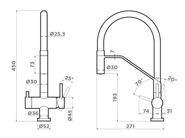 Смеситель OMOIKIRI Akeno GM-GR (4994545)
