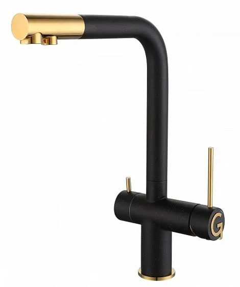 Смеситель RIVELATO Lugano nero oro