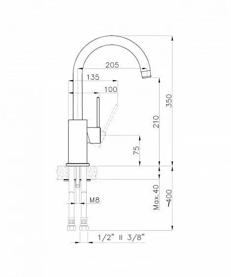 Смеситель RIVELATO Orta topazio cromo