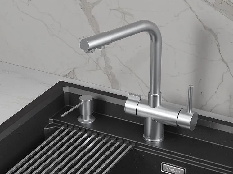 Смеситель GRANULA 5008 нержавеющая сталь