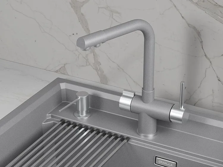 Смеситель GRANULA 5008 алюминиум