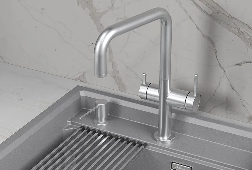 Смеситель GRANULA KS-8275 нержавеющая сталь