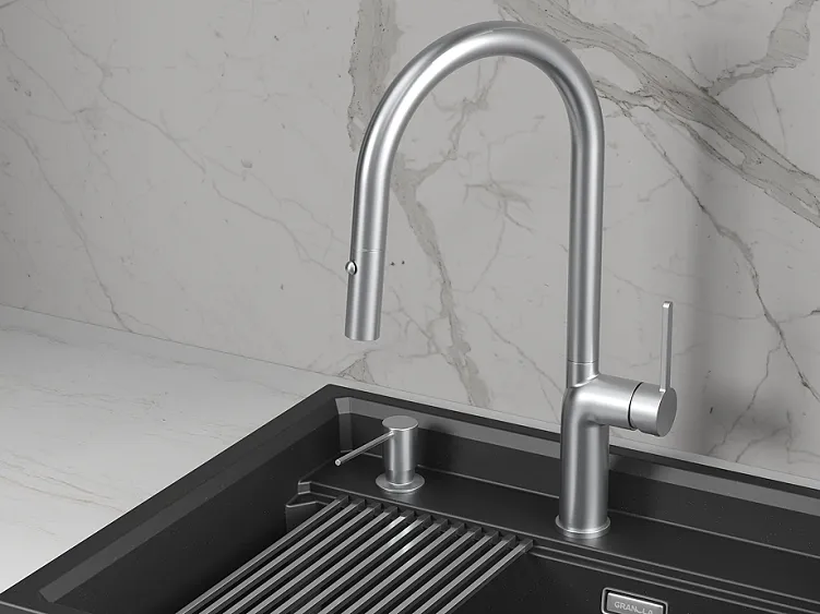 Смеситель GRANULA 9010 нержавеющая сталь