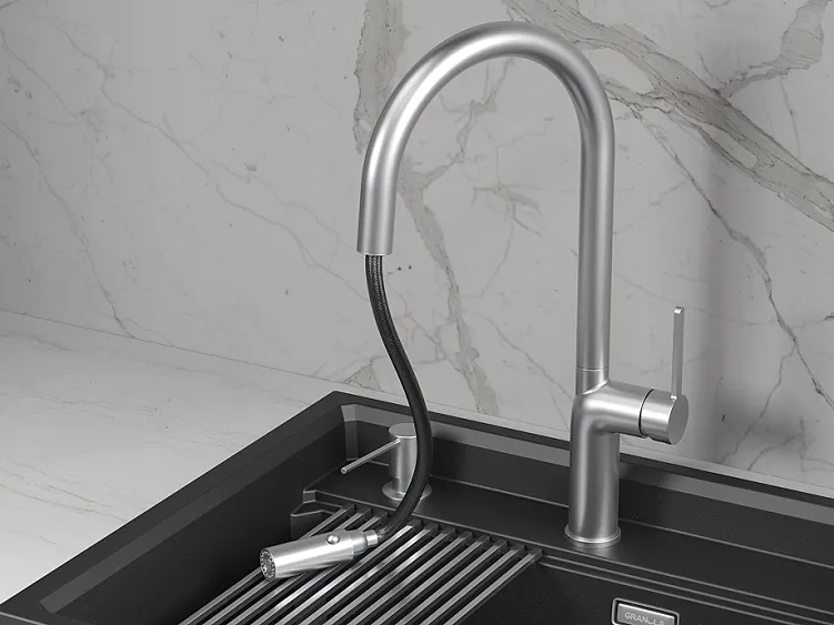 Смеситель GRANULA 9010 нержавеющая сталь