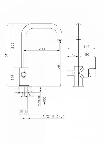 Смеситель RIVELATO Tovel antracite cromo