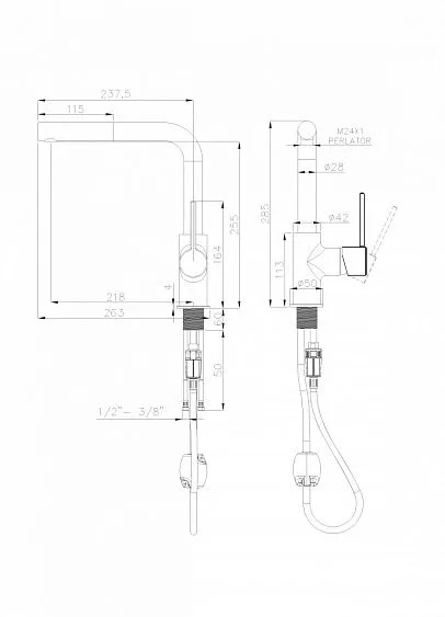 Смеситель RIVELATO Ledro brina cromo