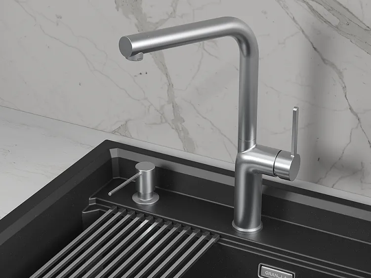 Смеситель GRANULA 9502 нержавеющая сталь