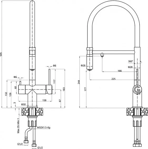 Смеситель RIVELATO Adria grigio cromo