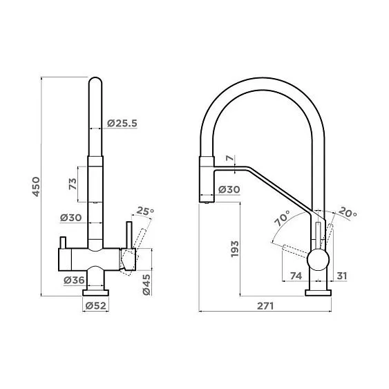 Смеситель OMOIKIRI Akeno LG-BL (4994546)