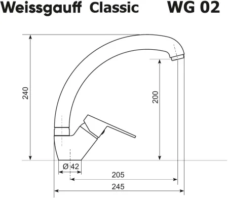 Смеситель WEISSGAUFF WG 0201 Classic White