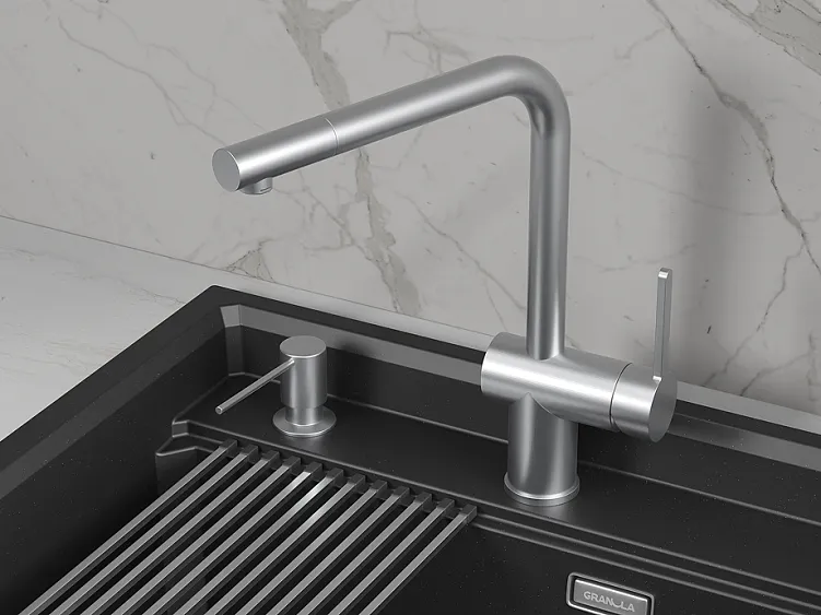 Смеситель GRANULA 5017 нержавеющая сталь