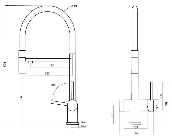 Смеситель EMAR ЕС-7024 PVD Coppery