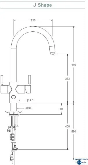 Смеситель IN SINK ERATOR J черный (бак с фильтром и кипячением)