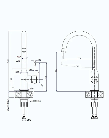Смеситель RIVELATO Garda brina cromo