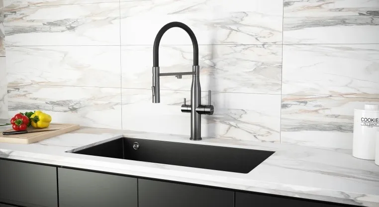Смеситель KUCHENSTERN ELIT-FE 407GM40 вороненая сталь