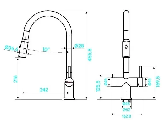 Смеситель KUCHENSTERN BRUNN-FS черный