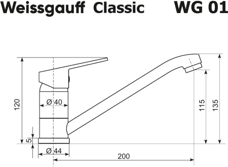 Смеситель WEISSGAUFF WG 0101 Classic White