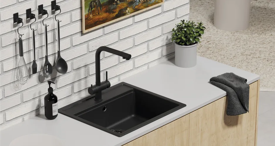 Смеситель SCHOCK Vitus-D Black Edition черный матовый