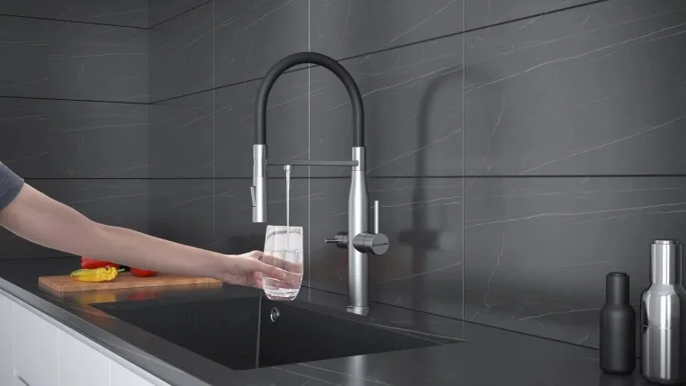 Смеситель KUCHENSTERN ELIT-FE 407GM40 вороненая сталь