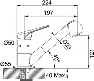 Смеситель FRANKE (115.0030.731) белый металлик фрагранит