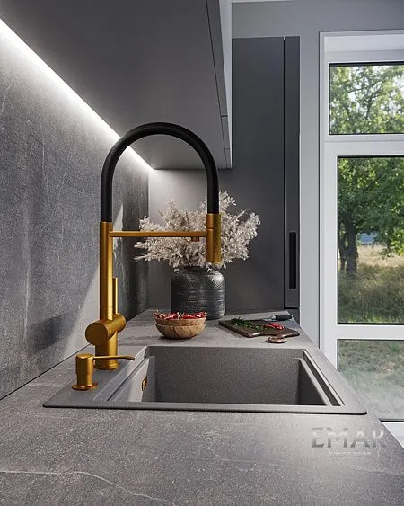 Смеситель EMAR ЕС-7024 PVD Golden