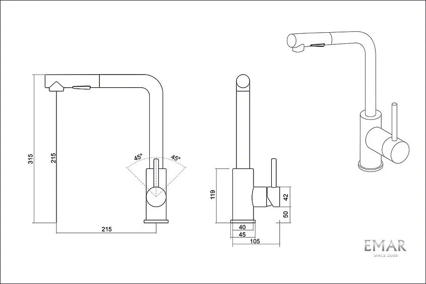 Смеситель EMAR ЕС-3010ST