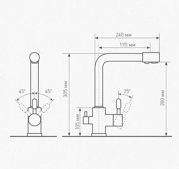 Смеситель ECOSHTEIN ES 0400 антрацит