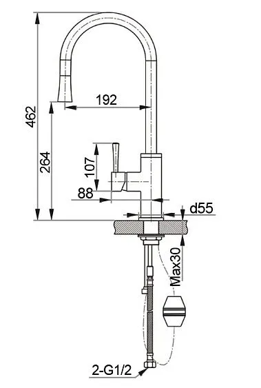 Смеситель GRANFEST 7652 терракот