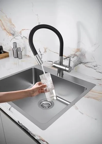 Смеситель KUCHENSTERN FLEX-FS 413SS40 нержавеющая сталь