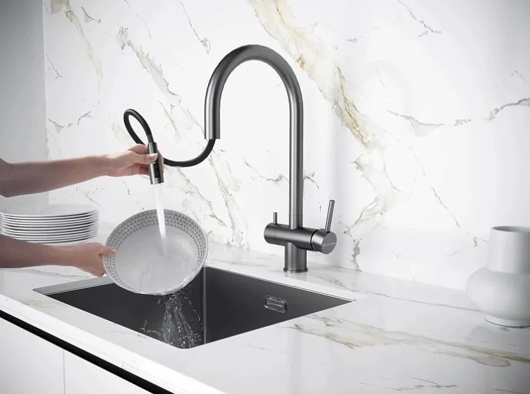 Смеситель KUCHENSTERN UBER-FS 412SS40 нержавеющая сталь