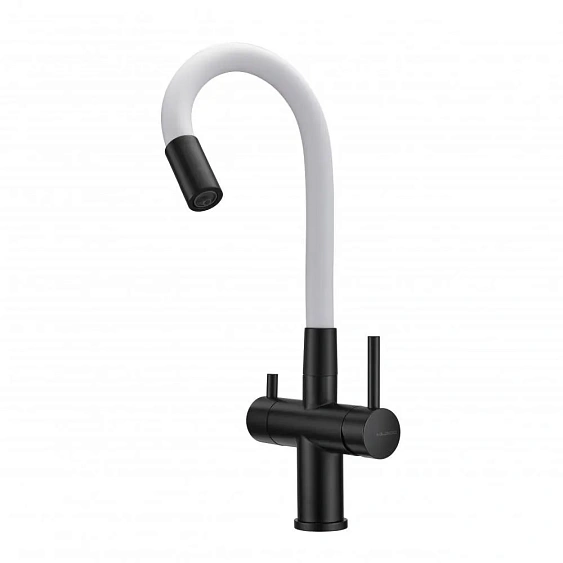 Смеситель MILACIO Ultra MCU.560.TBW Total Black/белый шланг