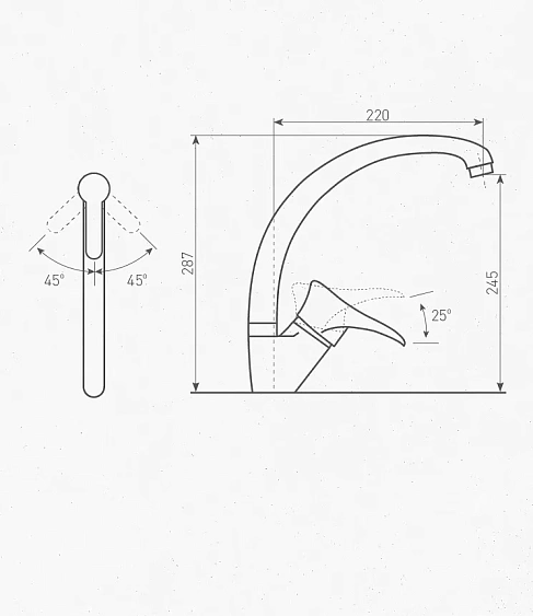 Смеситель ECOSHTEIN ES 0300 серый шелк