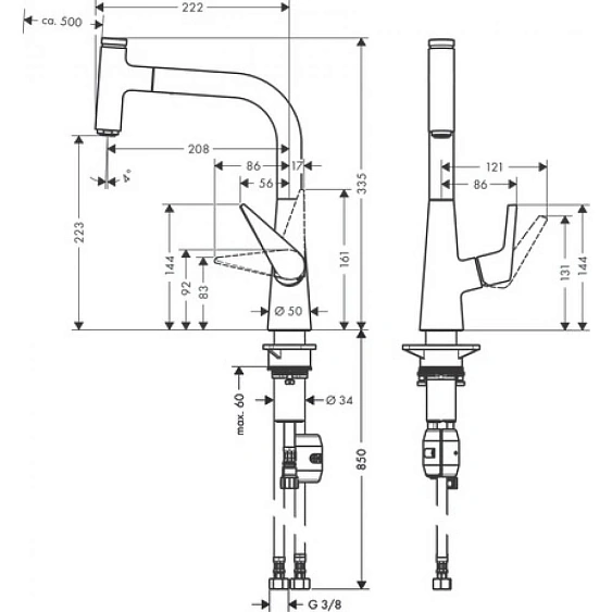 Смеситель HANSGROHE Talis Select S 220 72822000 хром