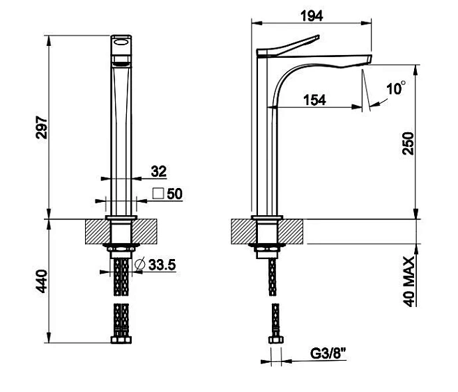Смеситель GESSI RILIEVO 59004.031 хром