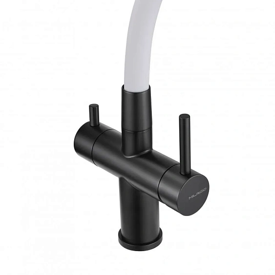 Смеситель MILACIO Ultra MCU.560.TBW Total Black/белый шланг