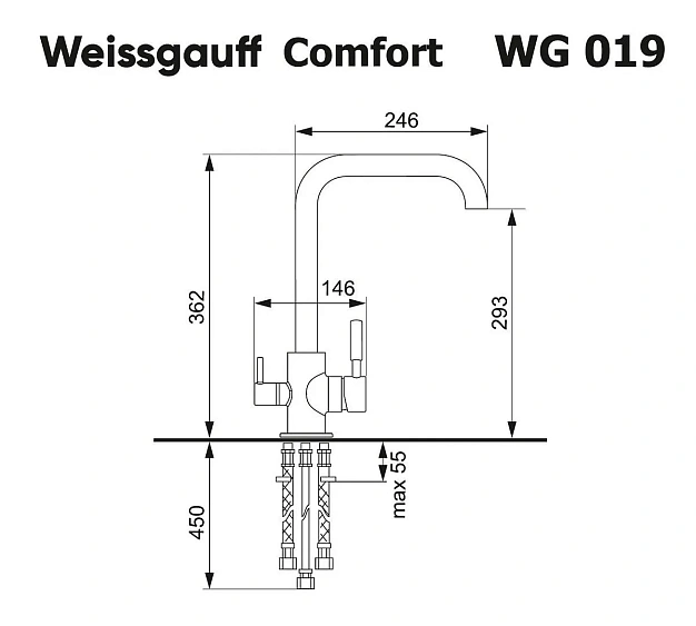 Смеситель WEISSGAUFF WG 019328 Comfort Beige Sand