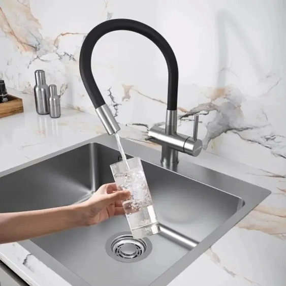 Смеситель KUCHENSTERN FLEX-FE 413SS40 нержавеющая сталь